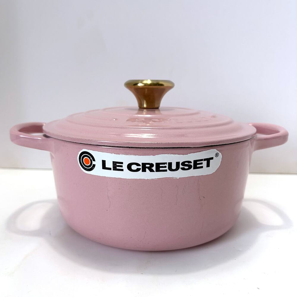 Le Creuset Cocotte Ronde 18cm Shell Pink Light Gold Knob 1.8L Made in France - Picture 2 of 10